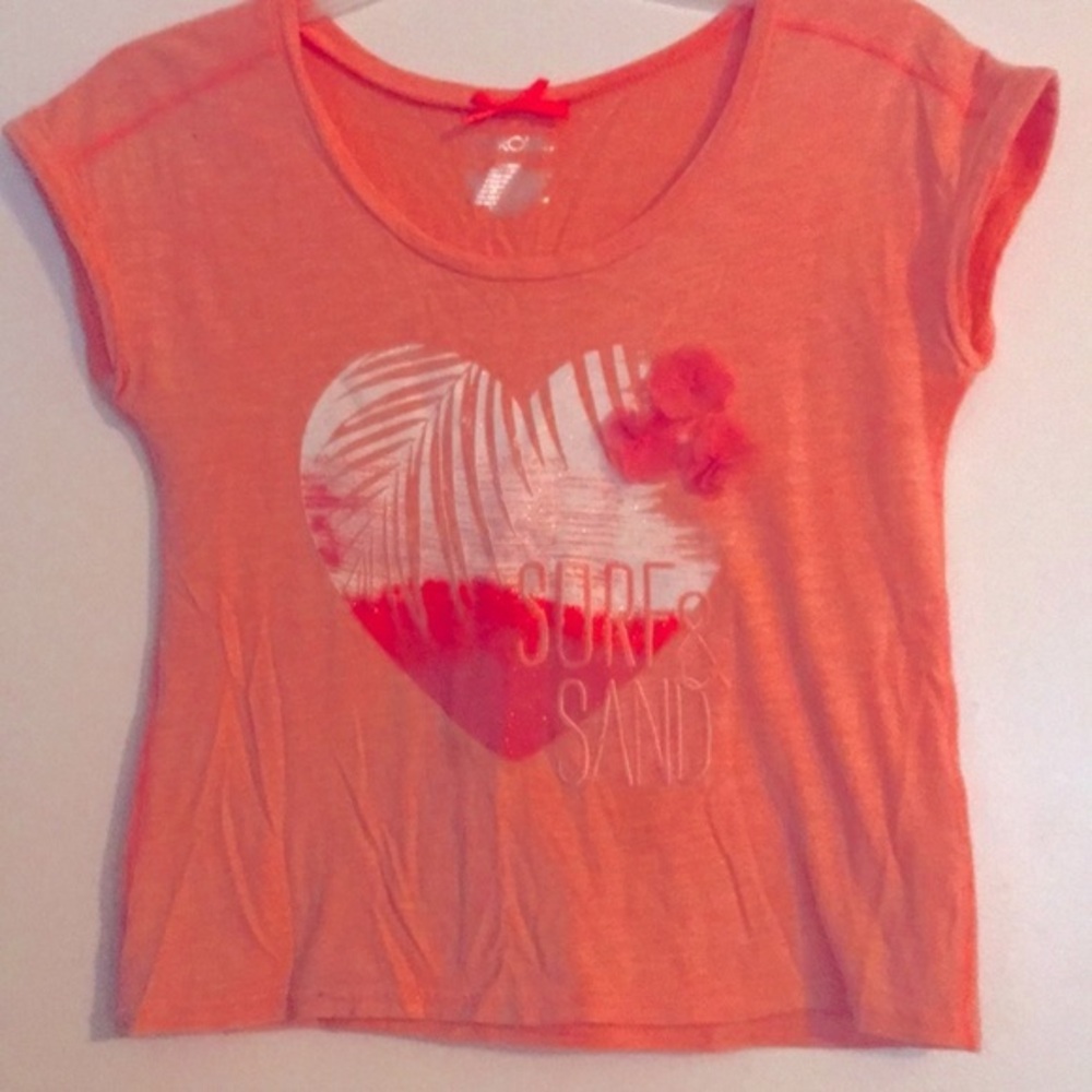 Orange Surf and Sand Shirt, girls size medium, Cherokee
